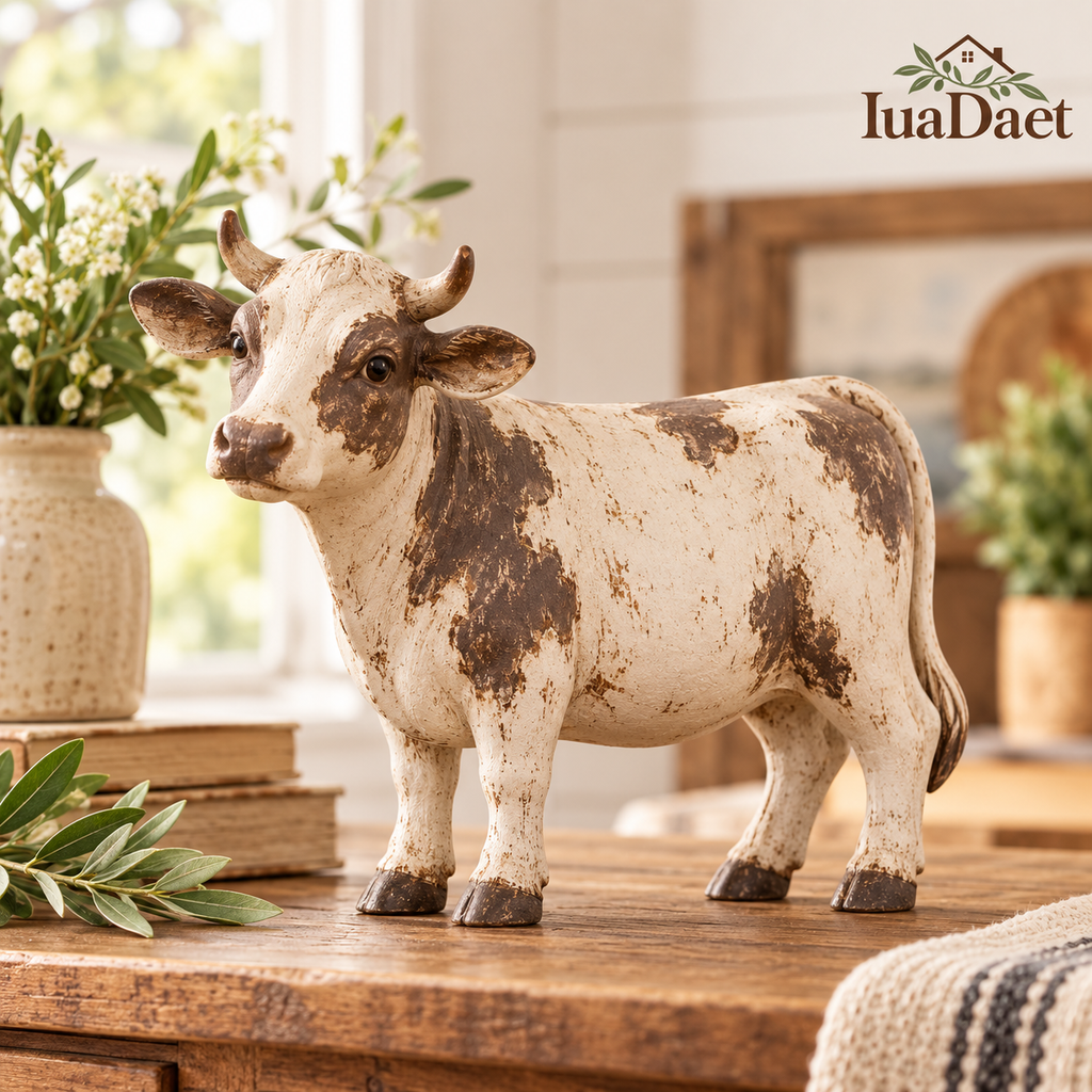 IuaDaet™ Vintage Farmhouse Cow Figurine