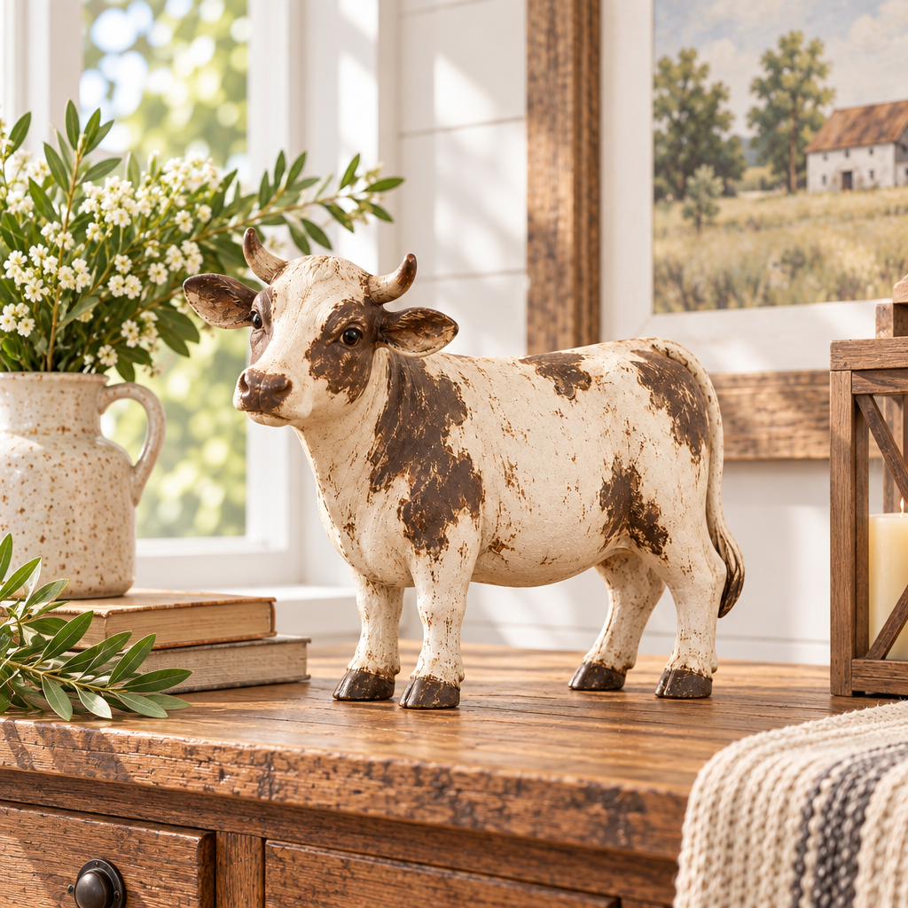 IuaDaet™ Vintage Farmhouse Cow Figurine