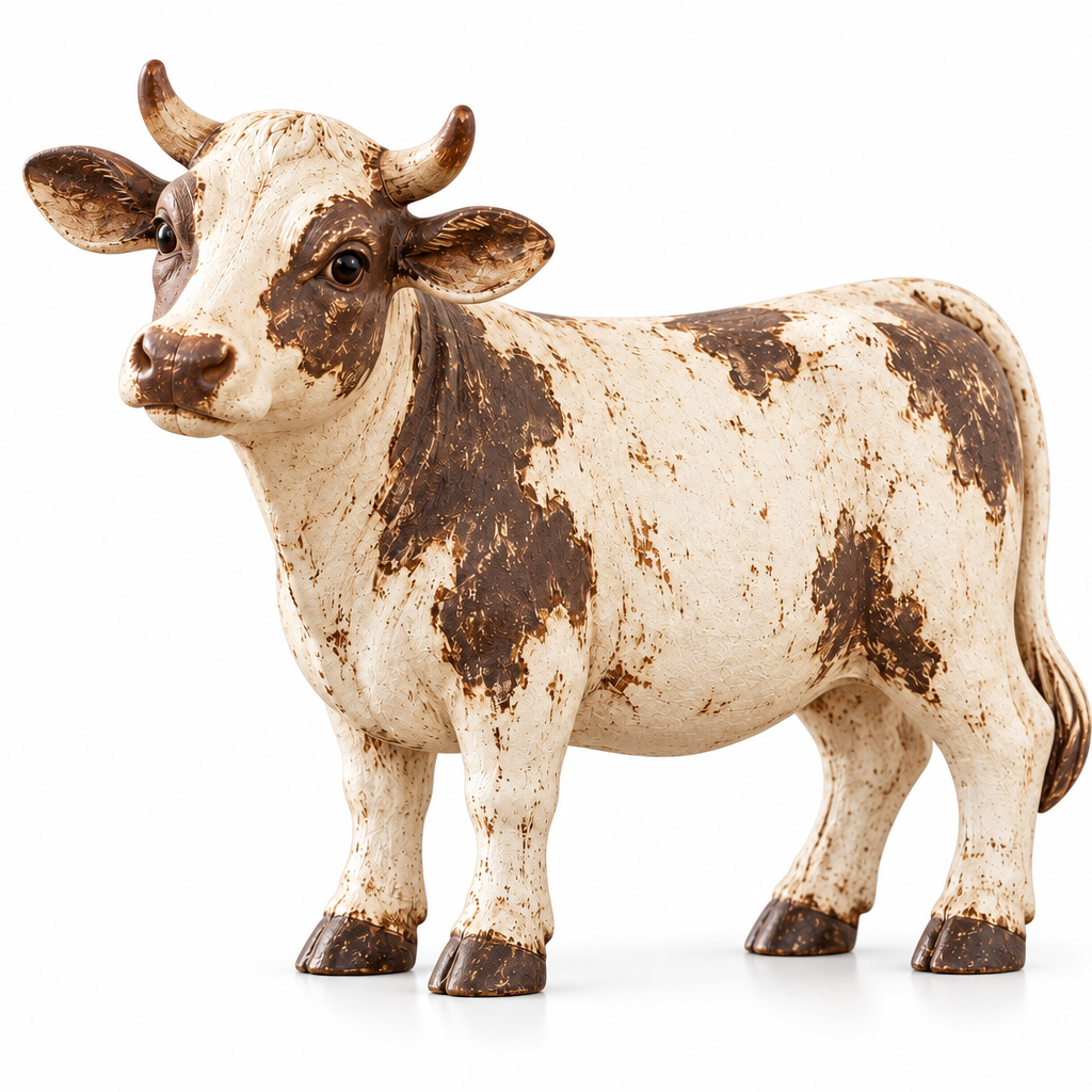 Vintage cow figurine detail