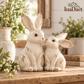 IuaDaet™ Distressed Bunny Pair Figurines