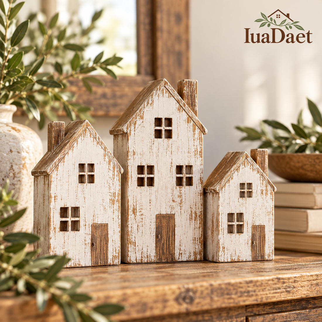 IuaDaet™ Distressed Bunny Pair Figurines