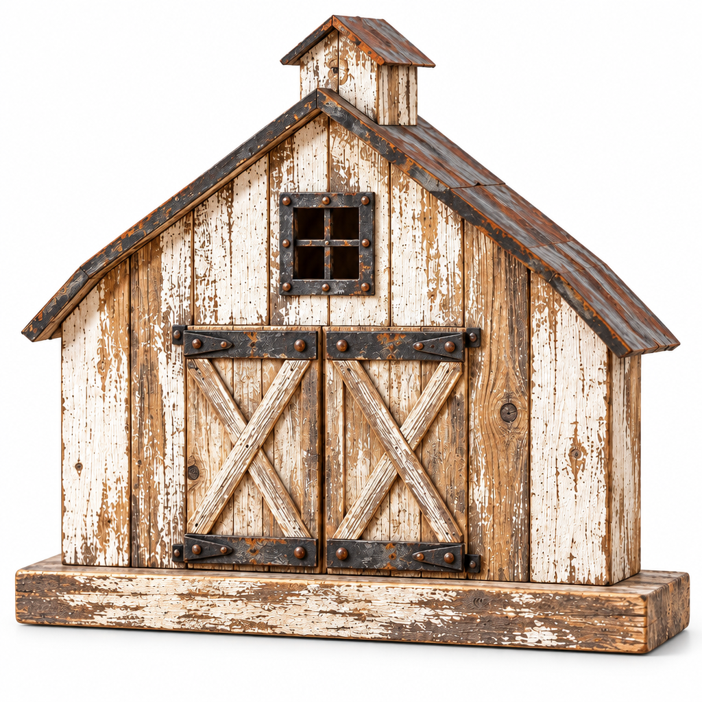 IuaDaet™ Rustic Barn Tabletop Decor