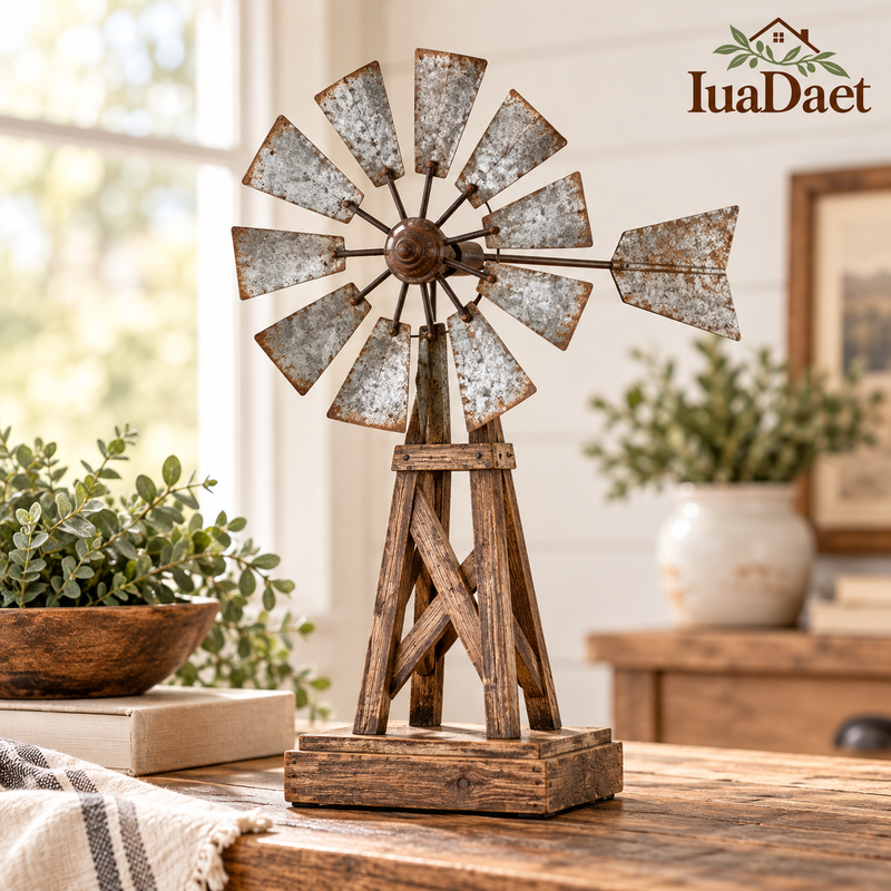IuaDaet™ Rustic Barn Tabletop Decor