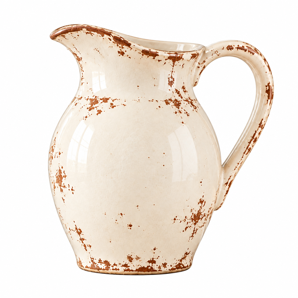 Distressed pitcher vase detail